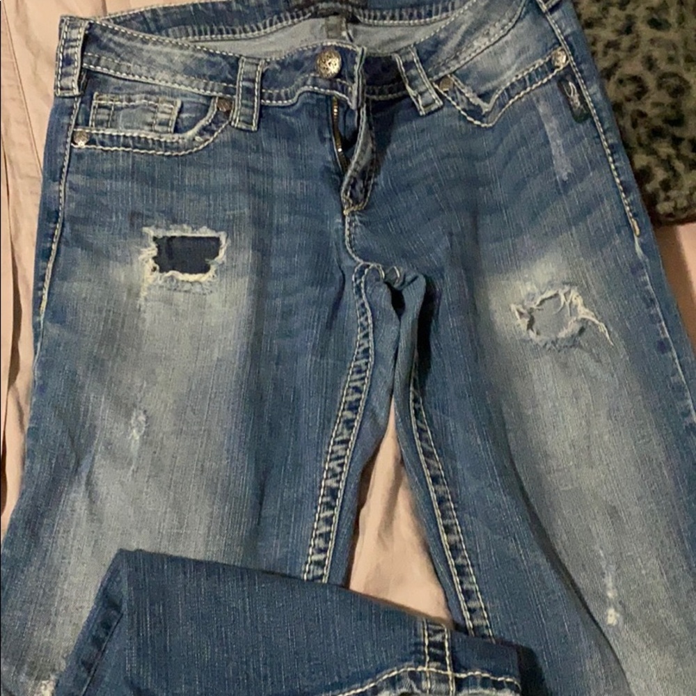 31/35 “pioneer” silver jeans